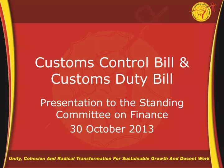 customs control bill customs duty bill