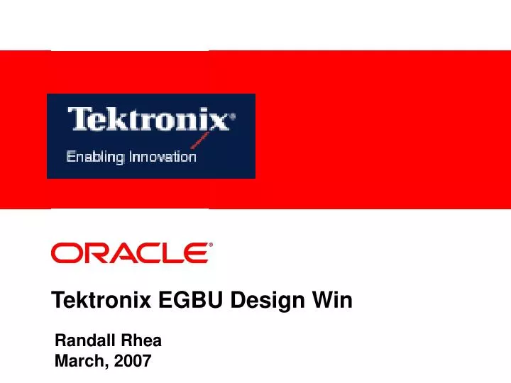 tektronix egbu design win