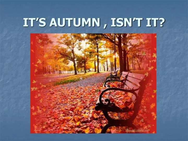 it s autumn isn t it