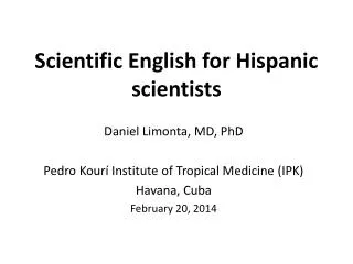 Scientific English for Hispanic scientists