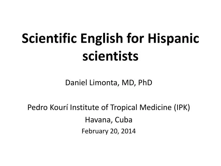scientific english for hispanic scientists