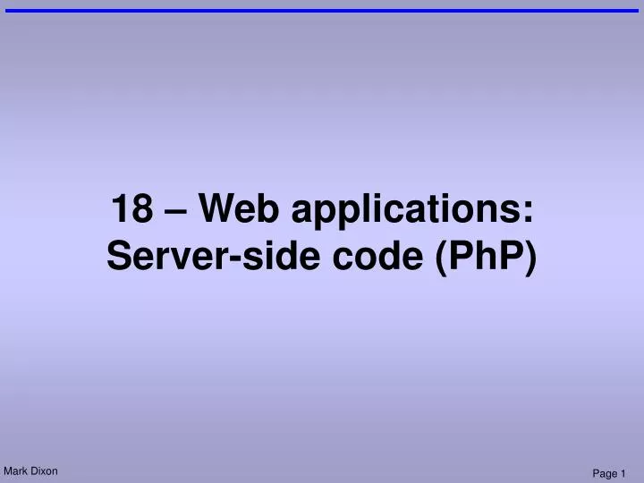 18 web applications server side code php