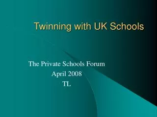 Twinning with UK Schools