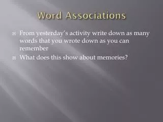 Word Associations