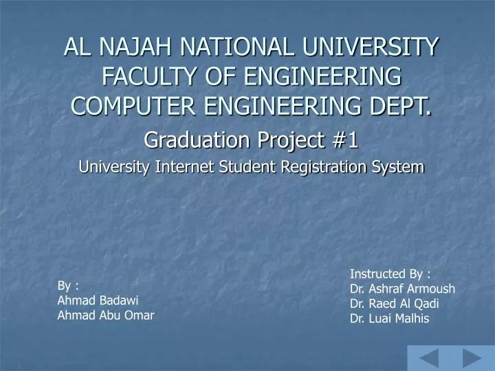 al najah national university faculty of engineering computer engineering dept