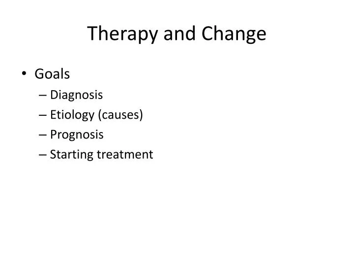 therapy and change