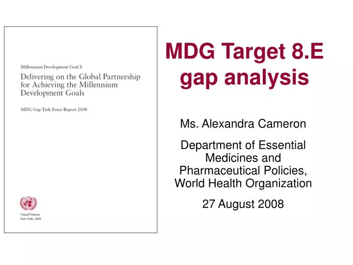 mdg target 8 e gap analysis