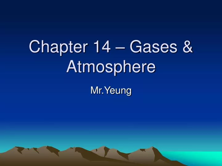 chapter 14 gases atmosphere