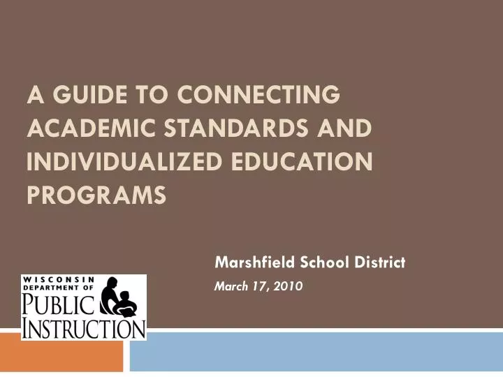 a guide to connecting academic standards and individualized education programs