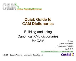 Quick Guide to CAM Dictionaries
