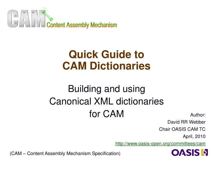 quick guide to cam dictionaries