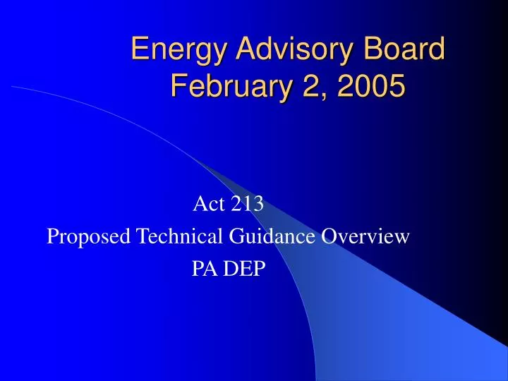 energy advisory board february 2 2005