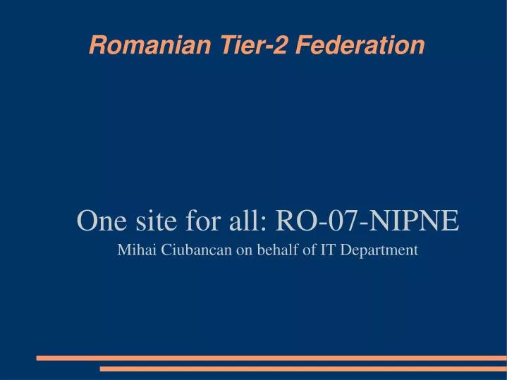 one site for all ro 07 nipne mihai ciubancan on behalf of it department