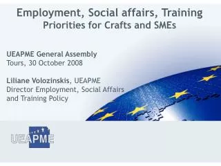 Employment, Social affairs, Training Priorities for Crafts and SMEs