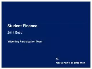 Student Finance 2014 Entry