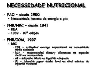 necessidade nutricional