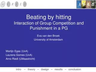 Beating by hitting Interaction of Group Competition and Punishment in a PG