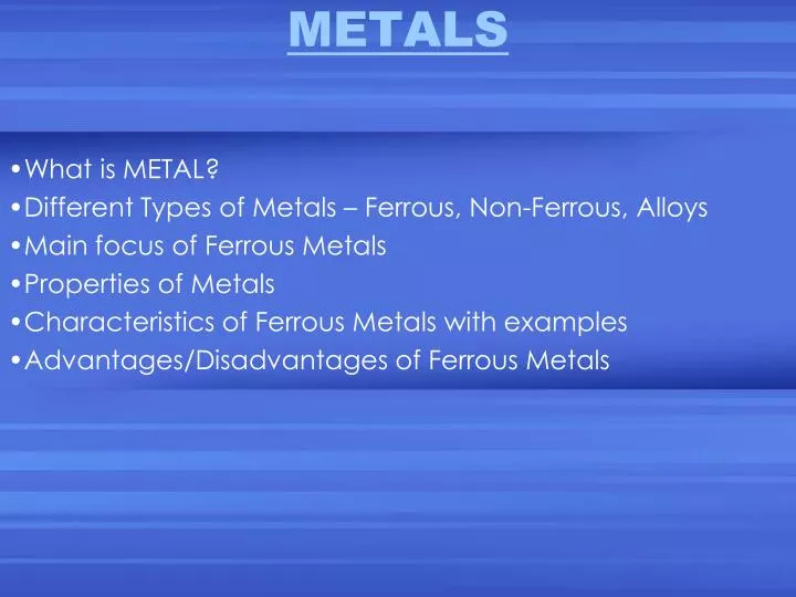 Different Types of Metals and Their Uses