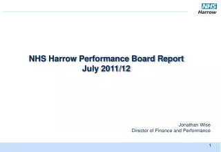 NHS Harrow Performance Board Report July 2011/12