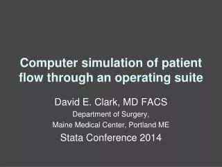 Computer simulation of patient flow through an operating suite