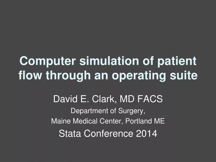 computer simulation of patient flow through an operating suite