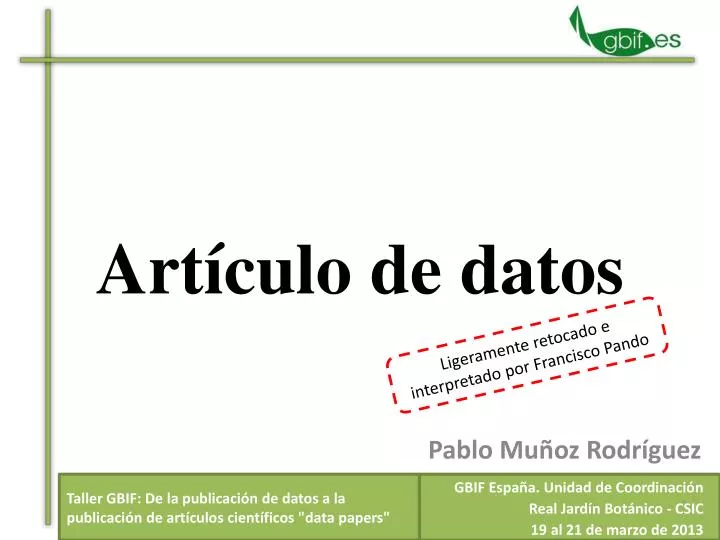 art culo de datos