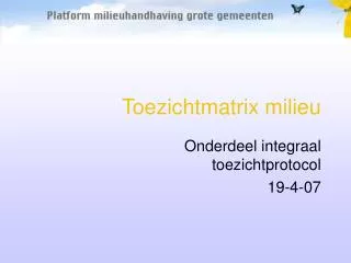 toezichtmatrix milieu