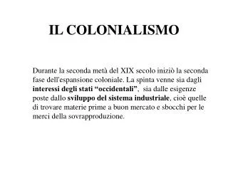il colonialismo