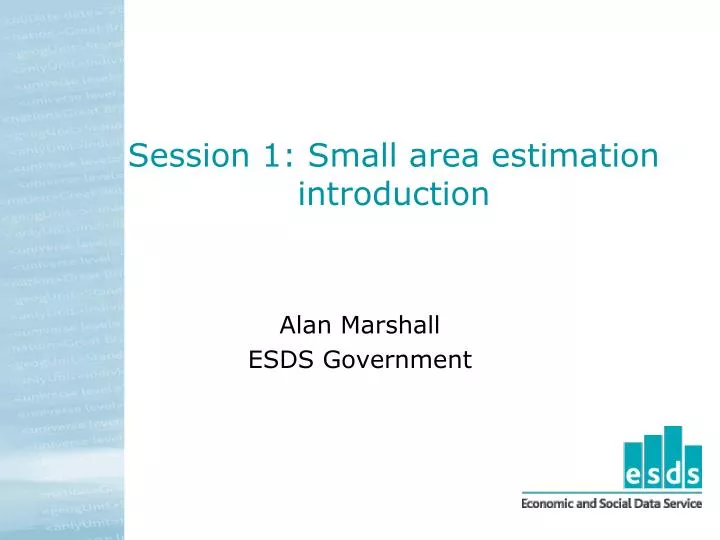 session 1 small area estimation introduction