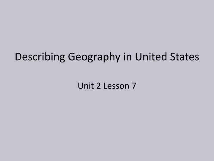 describing geography in united states