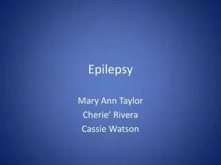 Epilepsy