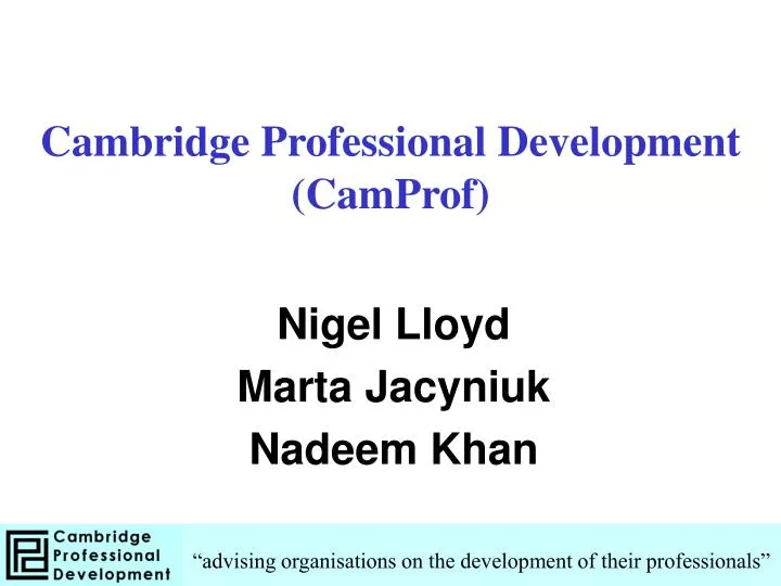 cambridge professional development camprof
