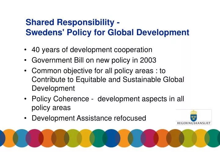 shared responsibility swedens policy for global development