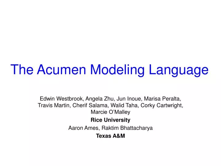 the acumen modeling language