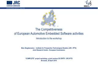The Competitiveness of European Automotive Embedded Software activities