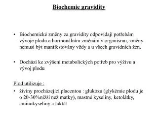 Biochemie gravidity