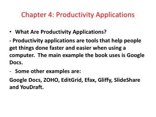 Chapter 4: Productivity Applications