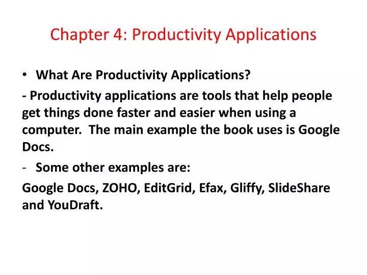 chapter 4 productivity applications