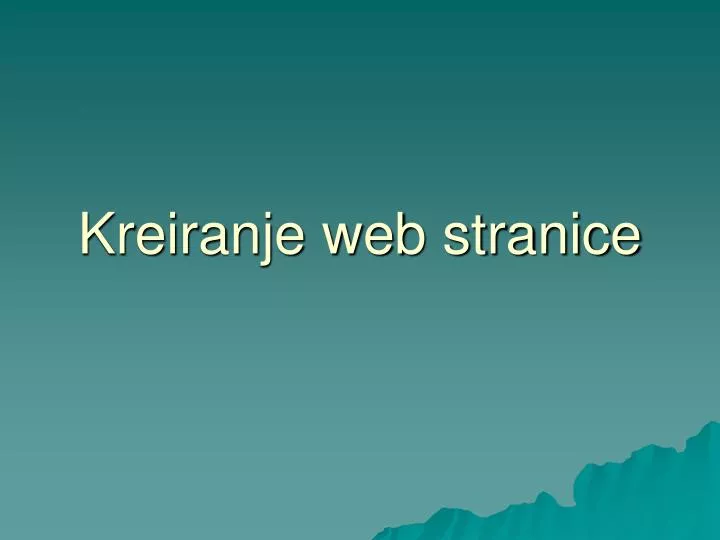 kreiranje web stranice