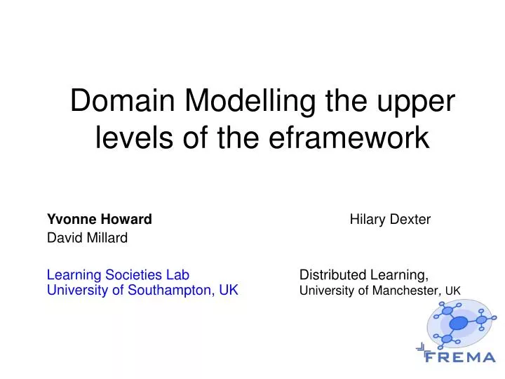 domain modelling the upper levels of the eframework