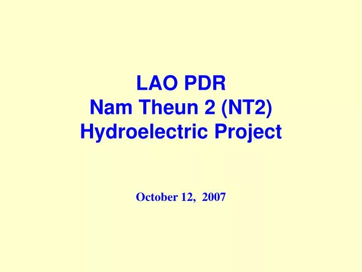 lao pdr nam theun 2 nt2 hydroelectric project