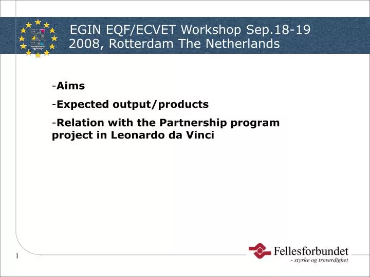 egin eqf ecvet workshop sep 18 19 2008 rotterdam the netherlands