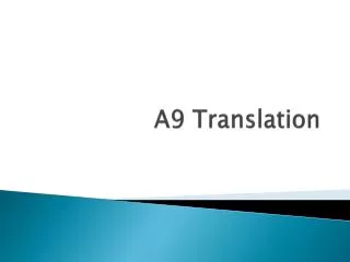 A9 Translation