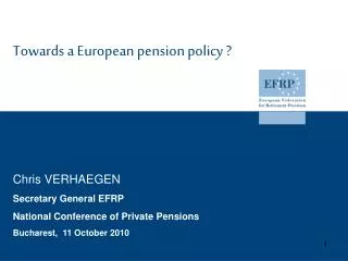 Towards a European pension policy ?