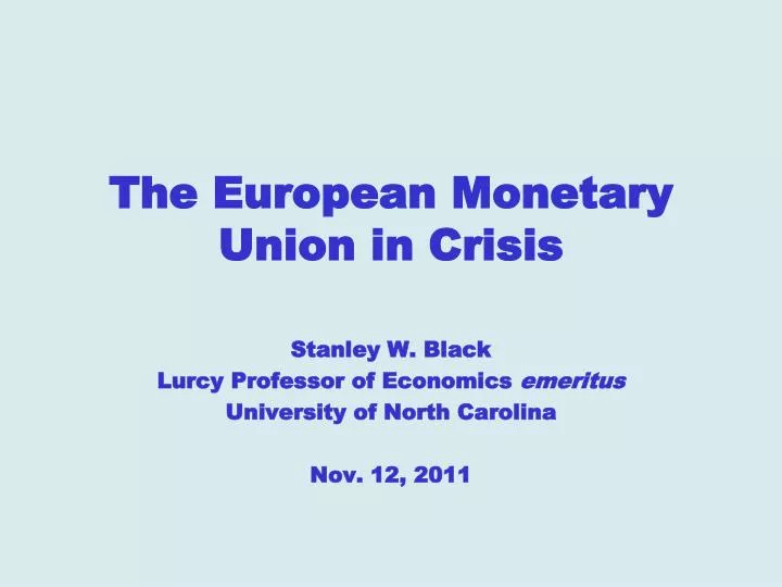 the european monetary union in crisis
