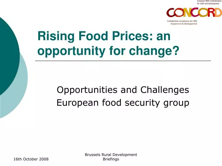 rising food prices an opportunity for change
