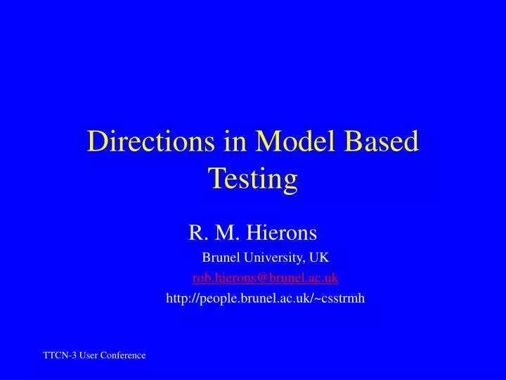 directions in model based testing