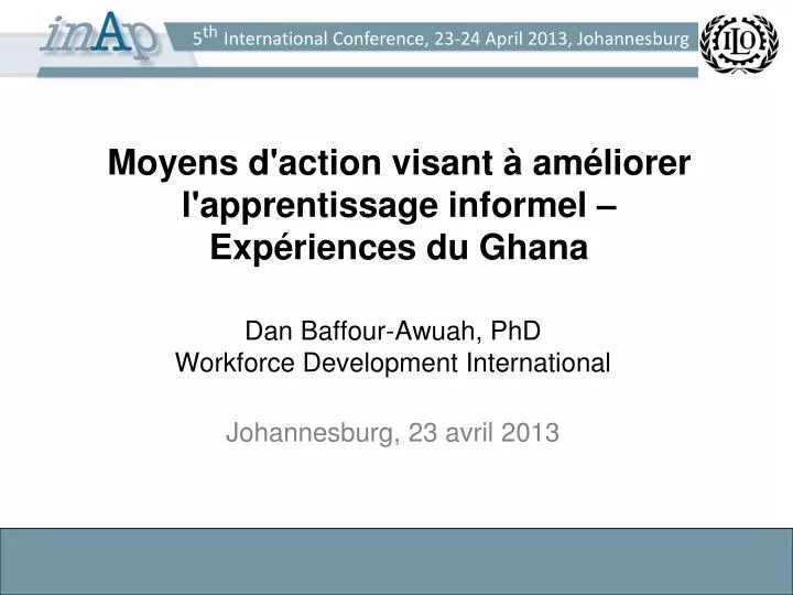 moyens d action visant am liorer l apprentissage informel exp riences du ghana