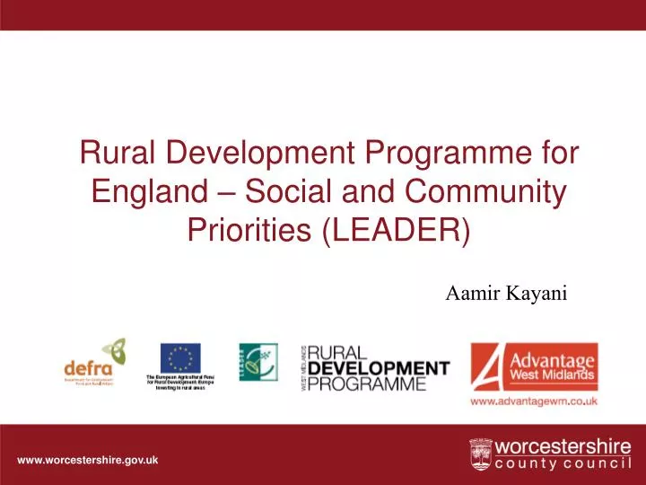 rural development programme for england social and community priorities leader
