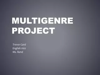 MultiGenre Project